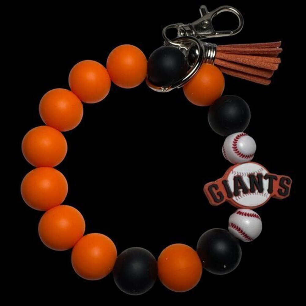 San Francisco Giants Baseball Stretchy Silicone Bracelet Wristlet Mama Keychain